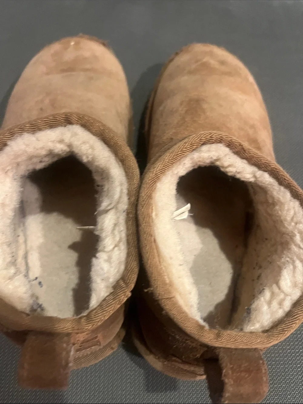 UGG Chestnut Suede Shearling-Lined Short Booties